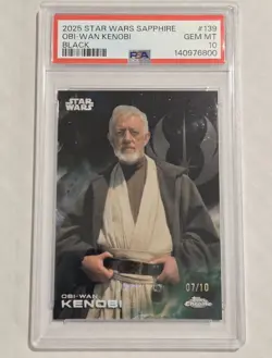 2025 Topps Star Wars Sapphire Obi-Wan Kenobi #139 Black /10 PSA 10 POP 2 - Image 1
