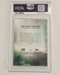 2025 Topps Star Wars Sapphire Obi-Wan Kenobi #139 Black /10 PSA 10 POP 2 - Image 2