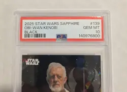 2025 Topps Star Wars Sapphire Obi-Wan Kenobi #139 Black /10 PSA 10 POP 2 - Image 3