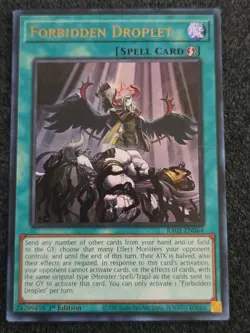Yugioh Forbidden Droplet RA01-EN064 Ultra Rare 1st Edition NM - Image 1