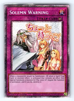 Solemn Warning (Starlight Rare) RA05-EN126 Rarity Collection 5 Yu-Gi-Oh NM - Image 1