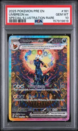 2025 POKEMON PRE EN-PRISMATIC EVOLUTIONS #161 UMBREON EX PSA 10 - Image 1
