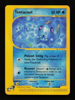Tentacool 113/147 Common Aquapolis Pokemon Cards - Image 1