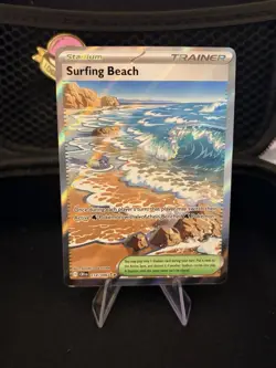🌊 Surfing Beach 114/086 Ultra Rare Holo Chaos Rising Pokemon Card NM 🌊 - Image 1