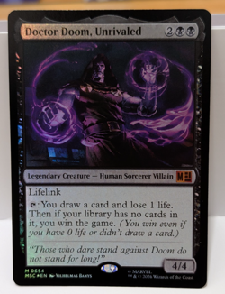 Doctor Doom, Unrivaled Commander: Marvel Super Heroes Foil Variant MSC 0654 MTG - Image 1