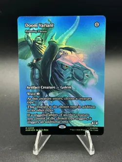 MTG Doom Variant - Roaming Throne (Borderless) 99 Marvel Universe (MAR) Foil - Image 1