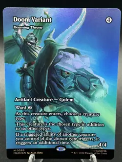 MTG Doom Variant - Roaming Throne (Borderless) 99 Marvel Universe (MAR) Foil - Image 3