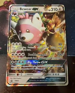 Pokemon TCG Sun & Moon Promos Bewear GX Black Star Promo SM34 NM - Image 1