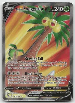 Alolan Exeggutor V (Full Art) Ultra Rare Holo Pokemon GO 071/078 NM - Image 1