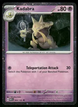 Pokemon Kadabra (Cosmos Holo) 064/165 P NM/M - Image 1