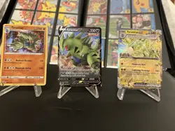 Pokemon TCG- Lot of 3 Tyranitar Cards (Holo, V and EX) Near Mint - Image 1