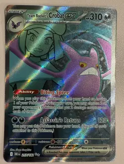 Pokemon TCG Team Rocket's Crobat ex 217/182 Sv10: Destined Rivals Holo - Image 1