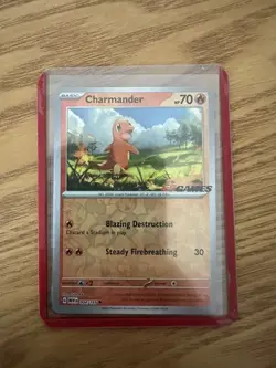 Pokemon TCG Charmander 004/165 Scarlet & Violet 151 Reverse Holo Eb Games Promo - Image 1