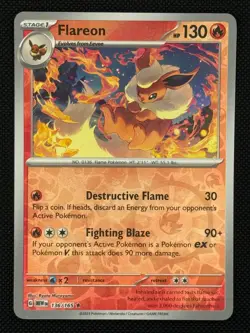 Flareon 136/165 Rare 151 Reverse Holo Near Mint - Image 1