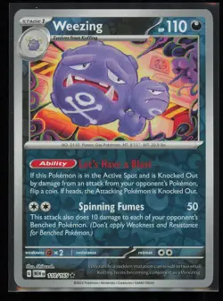Weezing 110/165 Pokemon 151 Rare Near Mint Reverse Holo - Image 1