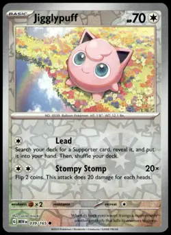 Jigglypuff 039/165 Common 151 Pokemon Reverse Holo Near Mint - Image 1