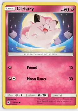 Clefairy 39/68 Common Hidden Fates Pokemon Lightly Played - Image 1