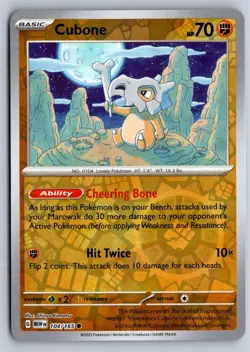 Cubone 104/165 Common 151 Pokemon Reverse Holo Near Mint - Image 1