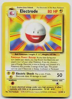 Electrode 21/102 Base Set Unlimited Pokemon LP - Image 1