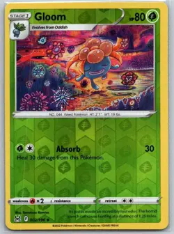 Gloom 002/196 Uncommon Lost Origin Pokemon Reverse Holo Near Mint - Image 1