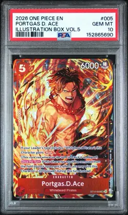 PORTGAS D. ACE 005 ILLUSTRATION BOX VOL.5 ONE PIECE PROMO ONE PIECE PSA 10 - Image 1