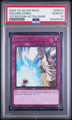2024 YuGiOh! RA02 Solemn Strike 1st Edition ULTRA RARE PSA 10 GEM #EN079 - Image 1