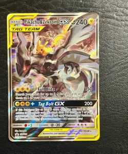 Pikachu & Zekrom GX TAG TEAM Promo Holo SM168 English 240 HP Pokemon TCG - Image 1
