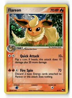 Pokemon Card Flareon Holo LP POP Series 3 2/17 - Image 1