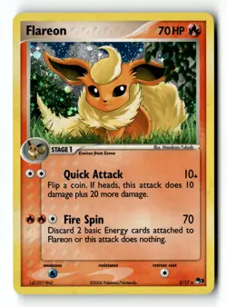 Pokemon Card Flareon Holo LP POP Series 3 2/17 - Image 1