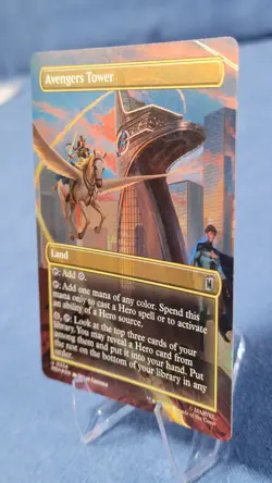 Borderless FOIL AVENGERS TOWER x1 mtg NM Marvel Super Heroes 1 Unc - Image 4