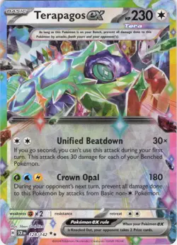 Terapagos ex Stellar Crown 128/142 Holo Pokemon TCG NM - Image 1