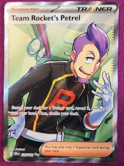 Pokemon TCG Trainer Supporter Team Rocket's Petrel 226/182 LP - Image 1