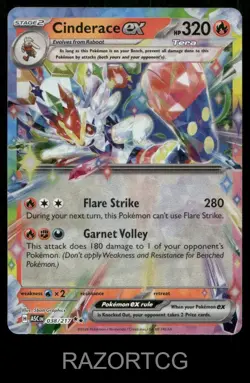 CINDERACE EX 038/217 DOUBLE RARE ASCENDED HEROES POKEMON HOLO NM/M - Image 1
