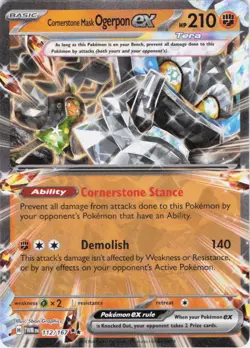 Cornerstone Mask Ogerpon ex Twilight Masquerade 112/167 Holo Pokemon TCG NM - Image 1