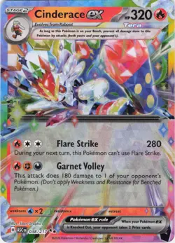 Cinderace ex Ascended Heroes 038/217 Holo Pokemon TCG NM - Image 1