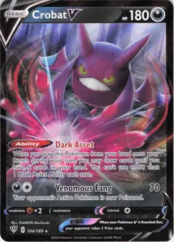 Crobat V Darkness Ablaze 104/189 Holo Pokemon TCG NM - Image 1