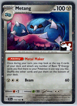 Pokemon Metang Cosmos Holo Prize Pack Promo 114/162 NM - Image 1
