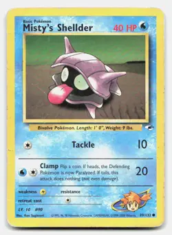 Misty's Shellder 89/132 Common Gym Heroes Pokemon Unlimited DMG - Image 1