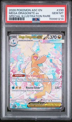 2026 POKEMON ASCENDED HEROES SPECIAL ILLUSTRATION RARE MEGA DRAGONITE EX PSA 10 - Image 1