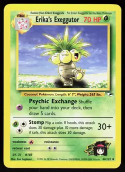 Erika's Exeggutor 44/132 Uncommon Gym Heroes Pokemon Unlimited 2-2-80 - Image 1