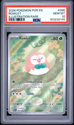 2026 POKEMON POR EN-PERFECT ORDER ILLUSTRATION RARE #090 ROWLET PSA 10 - Image 1