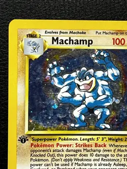 Machamp 8/102 Base Set 1st Edition Holo Rare Pokemon Card NM - Image 2