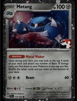 Metang 114/162 Common Prize Pack Series Cards Pokemon Holo Near Mint - Image 1