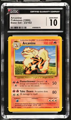Pokemon Card Arcanine 23/102 Base Set CGC 10 GEM MINT - Image 1