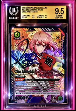 Union Arena Solo Leveling Cha Hae-in SR 3* signature BGS 9.5 POP 11 GRAIL CARD! - Image 1