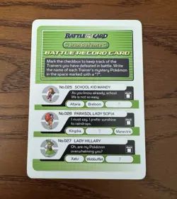 Pokemon TCG Iron Defense Battle Record Card Checklist 52778A 2003 English - Image 1