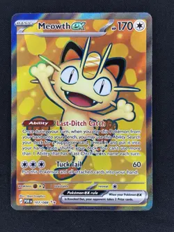 Meowth EX 107/88 Perfect Order Full Art Holo Ultra Rare Pokemon Card NM - Image 1