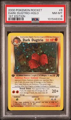 2000 POKEMON ROCKET 1ST EDITION #6 DARK DUGTRIO-HOLO PSA 8 - Image 1
