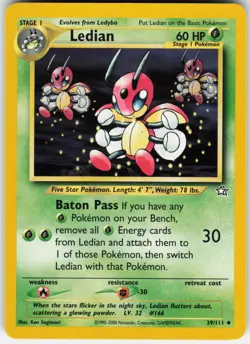 LEDIAN 39/111 - POKEMON NEO GENESIS UNLIMITED - NM UNCOMMON - Image 1