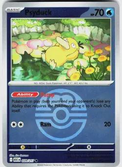 PSYDUCK (LOVE BALL) 039/217 - POKEMON ASCENDED HEROES REVERSE HOLO - NM COMMON - Image 1